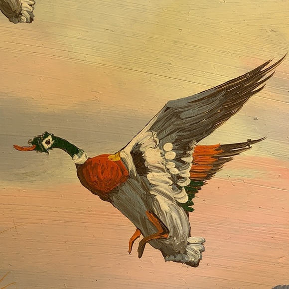 Original oil/acrylic(?) painting ducks in flight - Picture 2 of 13